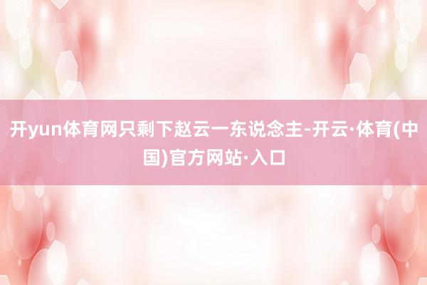 开yun体育网只剩下赵云一东说念主-开云·体育(中国)官方网站·入口