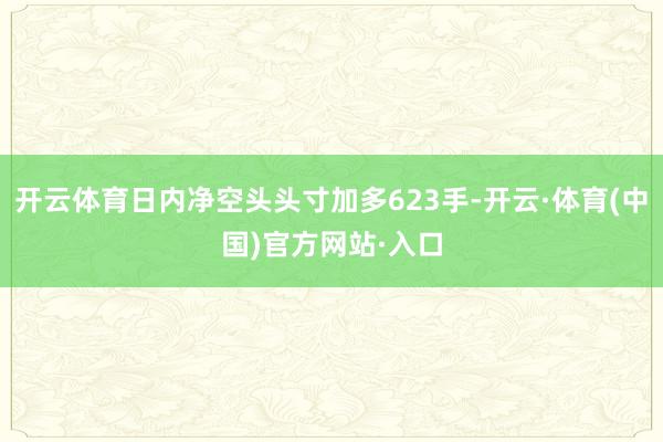 开云体育日内净空头头寸加多623手-开云·体育(中国)官方网站·入口