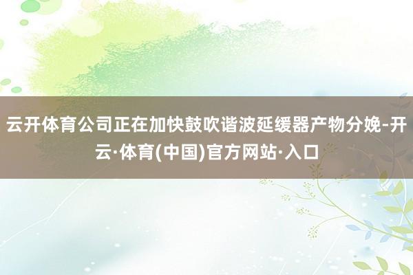 云开体育公司正在加快鼓吹谐波延缓器产物分娩-开云·体育(中国)官方网站·入口