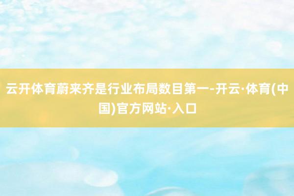 云开体育蔚来齐是行业布局数目第一-开云·体育(中国)官方网站·入口