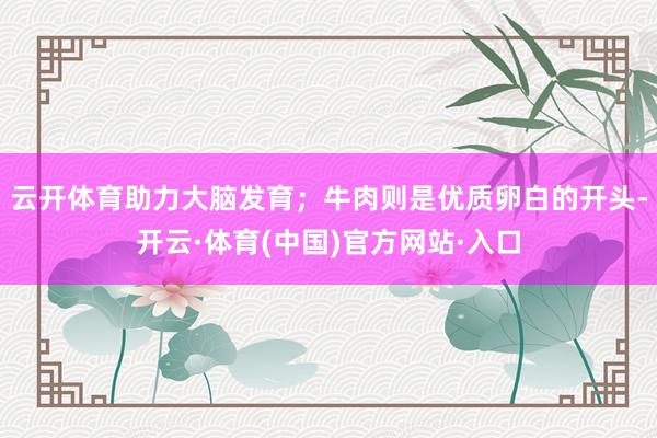 云开体育助力大脑发育；牛肉则是优质卵白的开头-开云·体育(中国)官方网站·入口